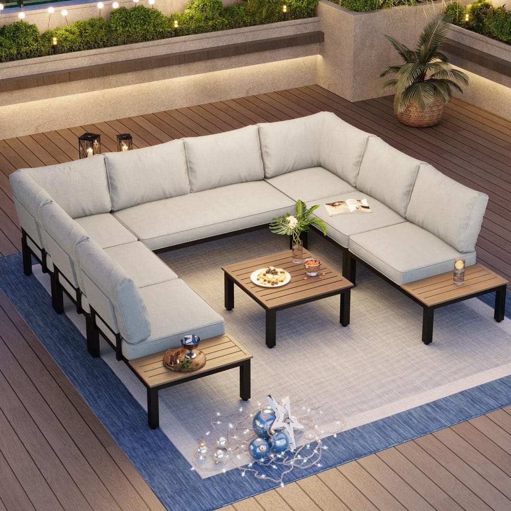 シャンソンリファーニセット PHI VILLA 8 -Seat 8-Piece Metal Outdoor Patio Conversation