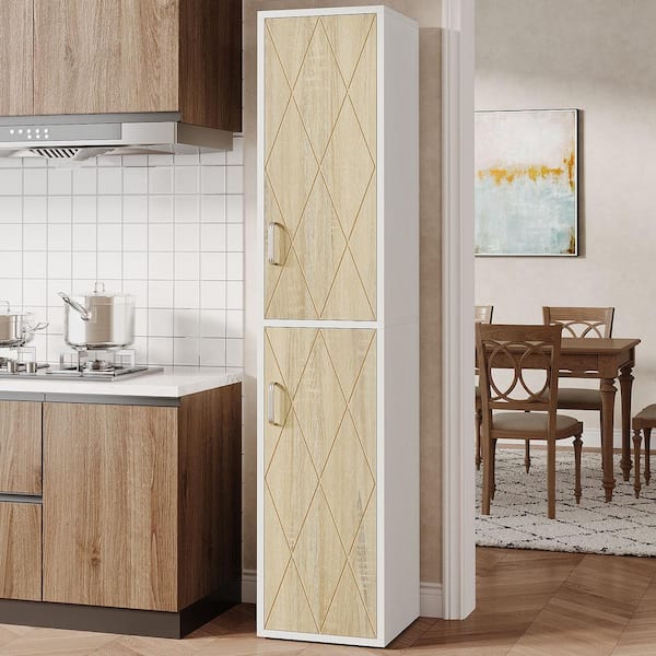 BYBLIGHT Alan White 76 in. Accent Cabinet Office Storage Cabinet