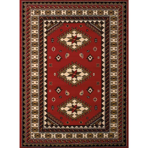 United Weavers Dallas Tres Red 8 ft. x 11 ft. Indoor Area Rug