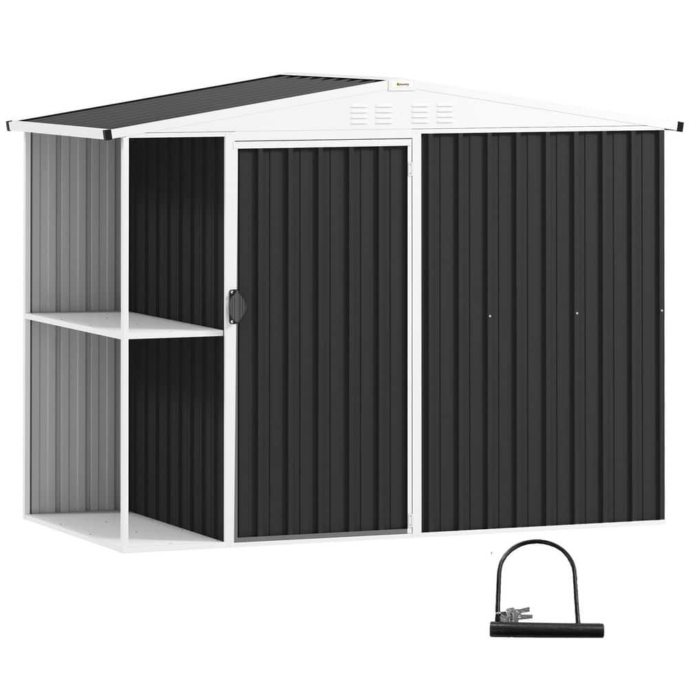 8 ft. x 4 ft. Garden Storage Shed, Outdoor Metal Tool Shed with 2-Tier Stor