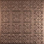 Fleur-de-lis Faux Bronze 2 ft. x 2 ft. Lay-in or Glue-up Ceiling Panel (Case of 6)