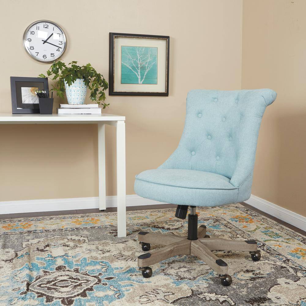Mist Fabric Armless Swivel Office Chair