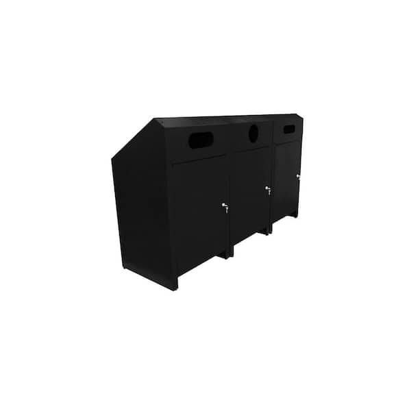 Paris 102 Gal. RC-3 Black Outdoor Recycling Bin