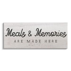 Meals & Memories Made Here Rustic Kitchen Sign by Daphne Polselli Unframed Food Art Print 24 in. x 10 in.