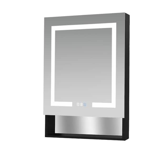 Satico 24 in. W x 32 in. H Rectangular Aluminum Medicine Cabinet with Mirror