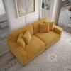 Uixe 83 in. Square Arm Orange Corduroy Fabric Upholstered Sectional 2-Seats Sofa with Four Pillows CS07-2ACRL-OR