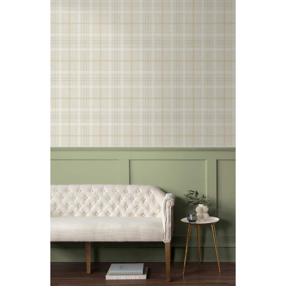 Neutral Plaid Self-Adhesive Vinyl Wallpaper Roll