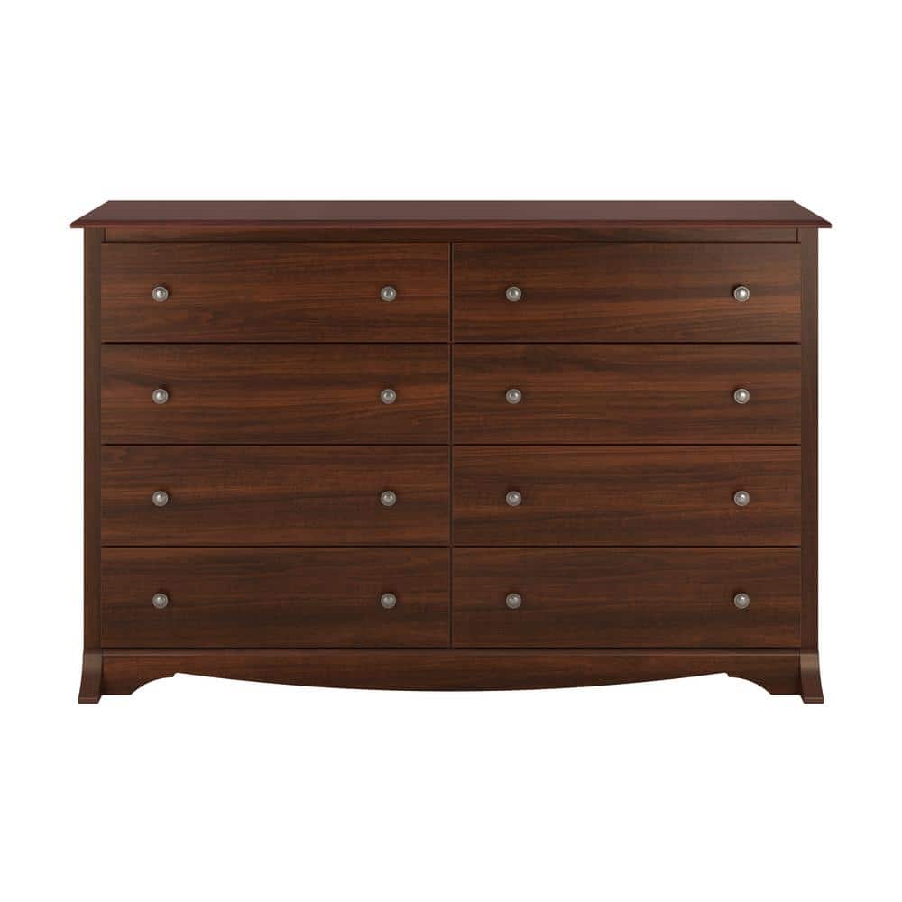 Cherry Monterey Double Dresser with 8 Deep Drawers and Roller System