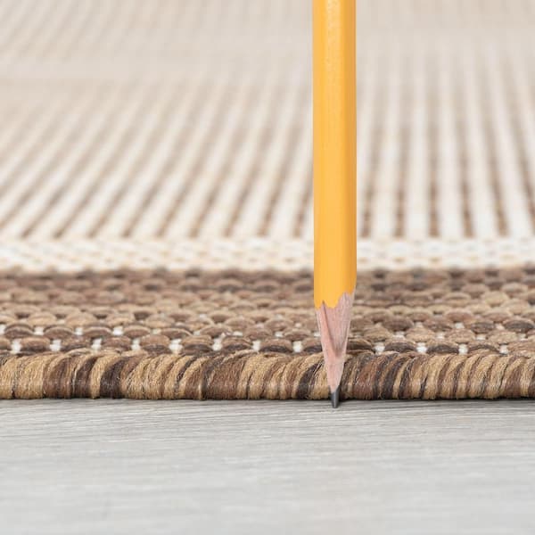 Eco Solid Border Brown 2 ft. x 3 ft. Indoor/Outdoor Area Rug