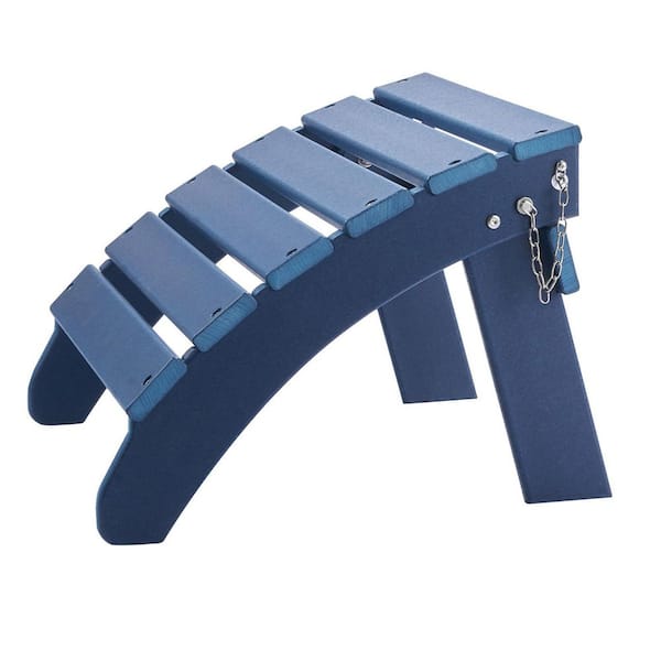Set of 2 Adirondack Ottomans, 18.7L x 18.9W x 13.8H in. HDPE Folding Foot Rest, Weather-Resistant for Adirondack Chair
