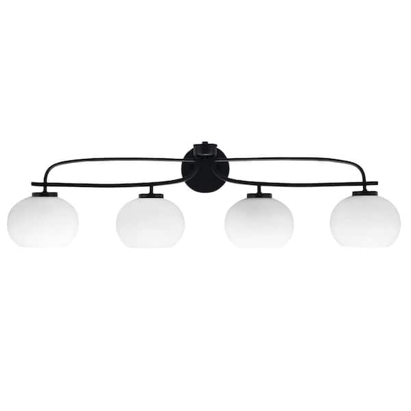 Unbranded Olympia 39 in. 4-Light Matte Black Vanity Light