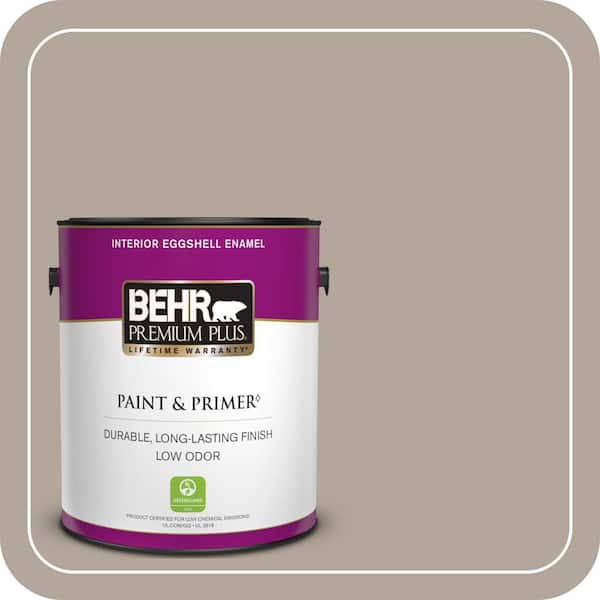 BEHR PREMIUM PLUS 1 gal. #ECC-45-1 Deer Run Eggshell Enamel Low Odor Interior Paint & Primer