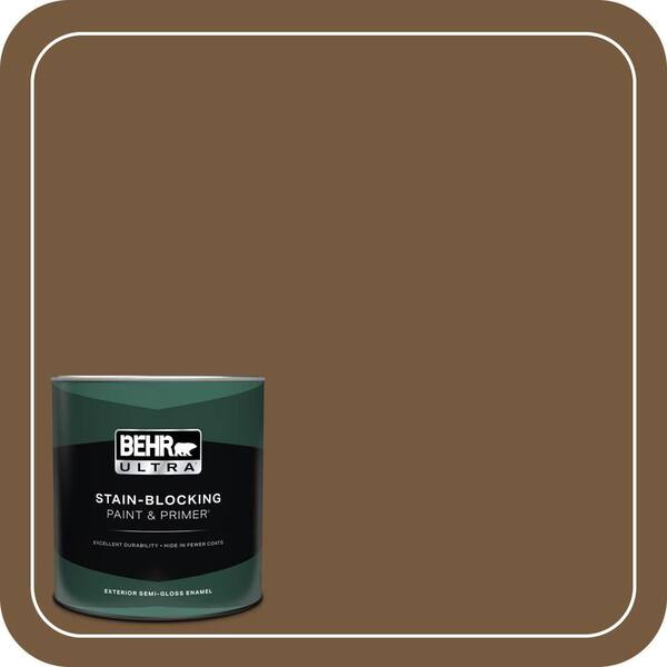 BEHR ULTRA 1 qt. #290F-7 Wooden Cabin Semi-Gloss Enamel Exterior Paint & Primer
