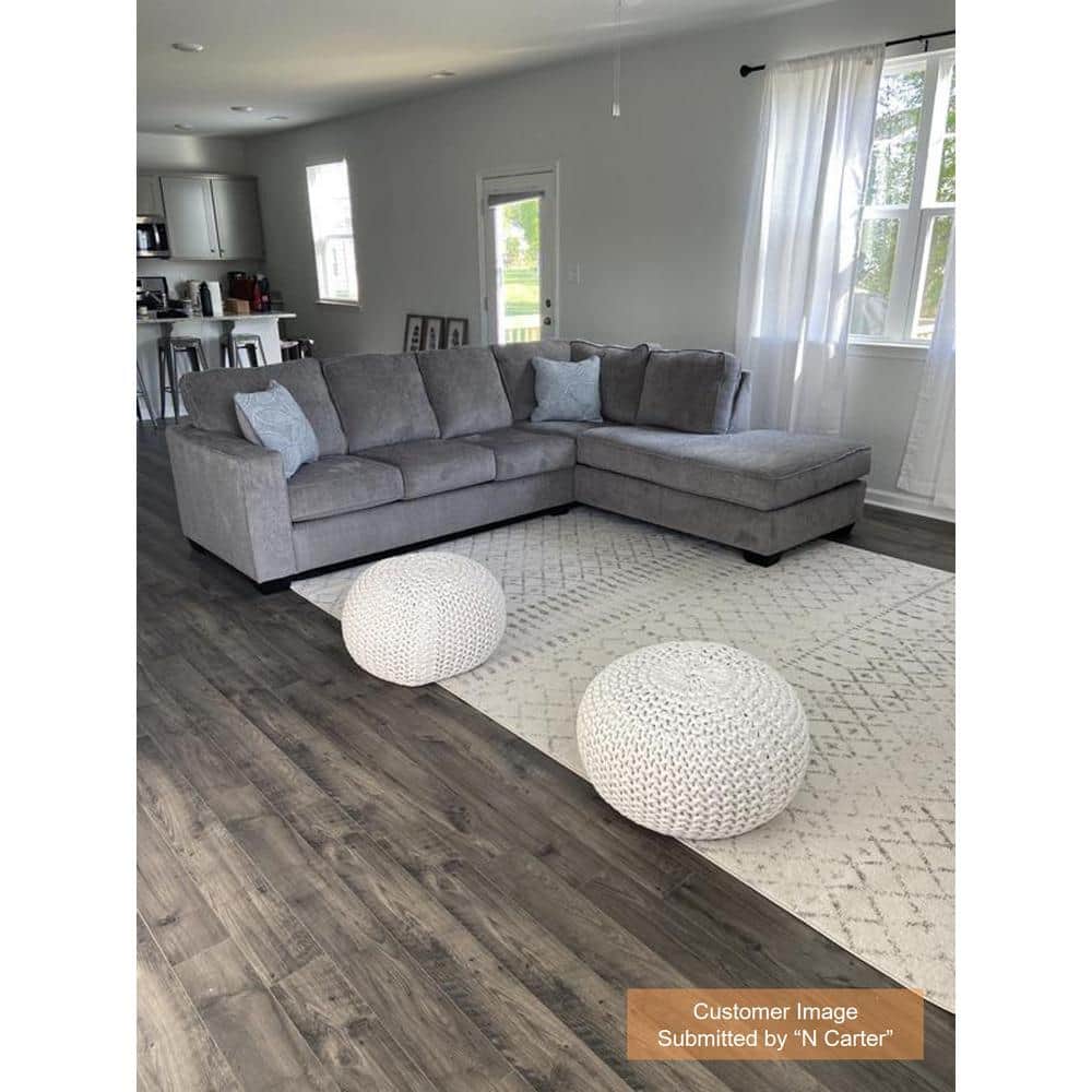 Modern Gray Geometric 8' x 10' Polypropylene Area Rug