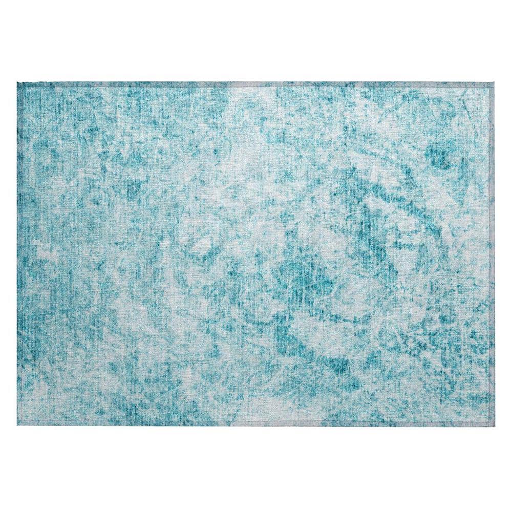 Teal 2 ft. x 3 ft. Woven Abstract Rectangle Indoor/Outdoor Area Rug price history on PriceWatchPro