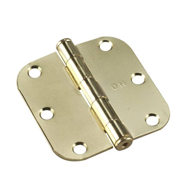 Onward (2-Pack) 3 in. x 3 in. Brass Full Mortis Butt Hinge with 5/8 in. Radius