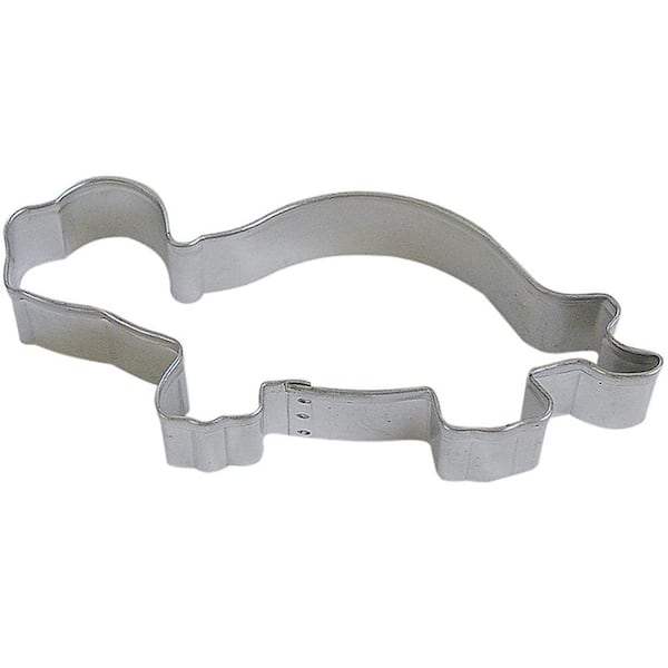 CybrTrayd 12-Piece 4.75 in. Turtle Tinplated Steel Cookie Cutter & Recipe