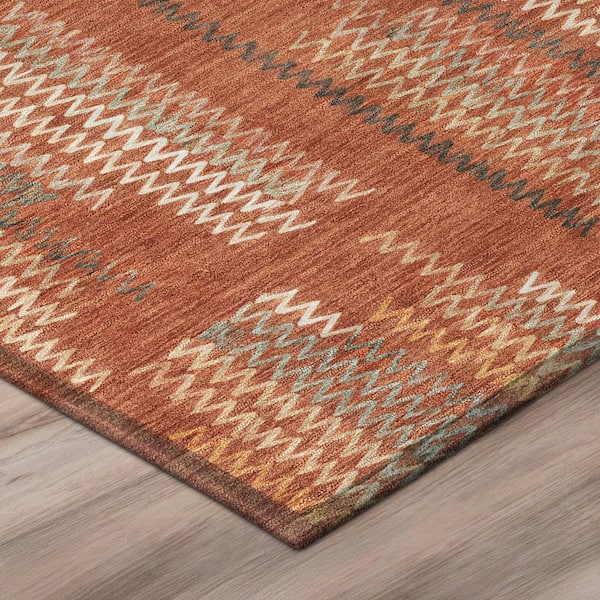Chantille Machine Washable Indoor/Outdoor Abstract ACN2887 Paprika 2 ft. x 3 ft. Accent Rug