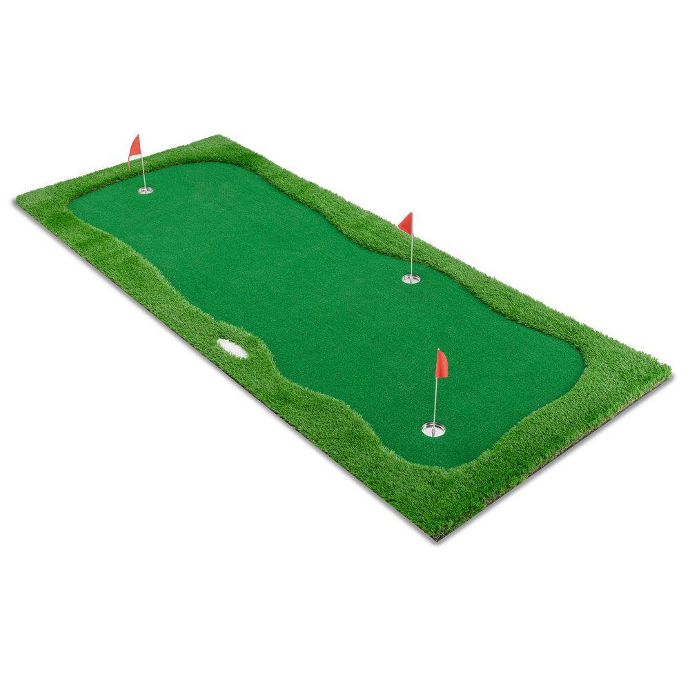 12 x 5 ft. Golf Putting Green Mat with High-quality Turf, 3 Holes, 3 Flags and Cups price history on PriceWatchPro