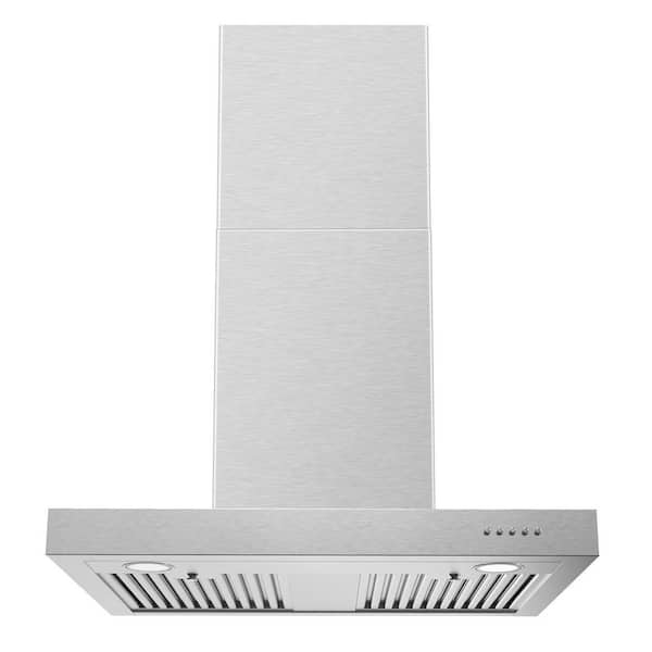 30 In. 900CFM Ductless Convertible Wall Mount Range Hood Downdraft System in Stainless Steel