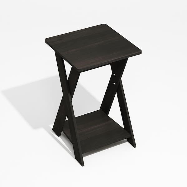 Furinno Modern 15.55 in. Black Espresso Wood End Table