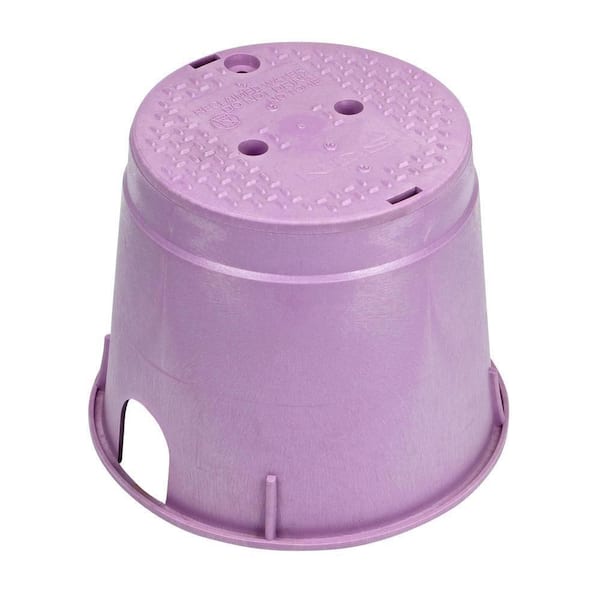 NDS 10 in. H, 10 in. Round Standard Series Valve Box and Cover, Purple Reclaimed Water Cover