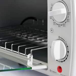 700-Watt 4-Slice White Toaster Oven Broiler