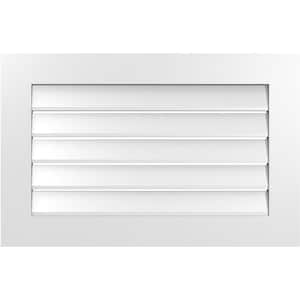 34 in. x 22 in. Vertical Surface Mount PVC Gable Vent: Functional with Standard Frame