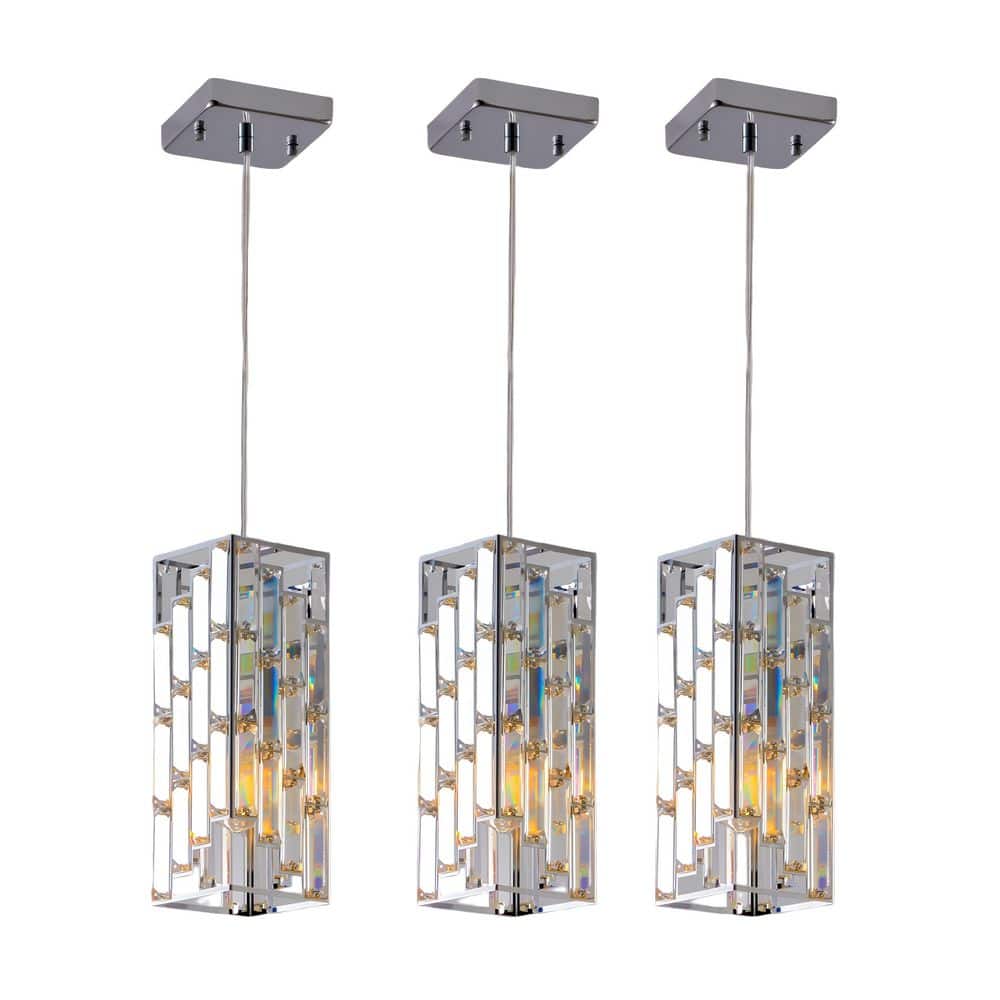 3-Light Chrome Crystal Chandelier for Living Room with No Bulbs included price history on PriceWatchPro