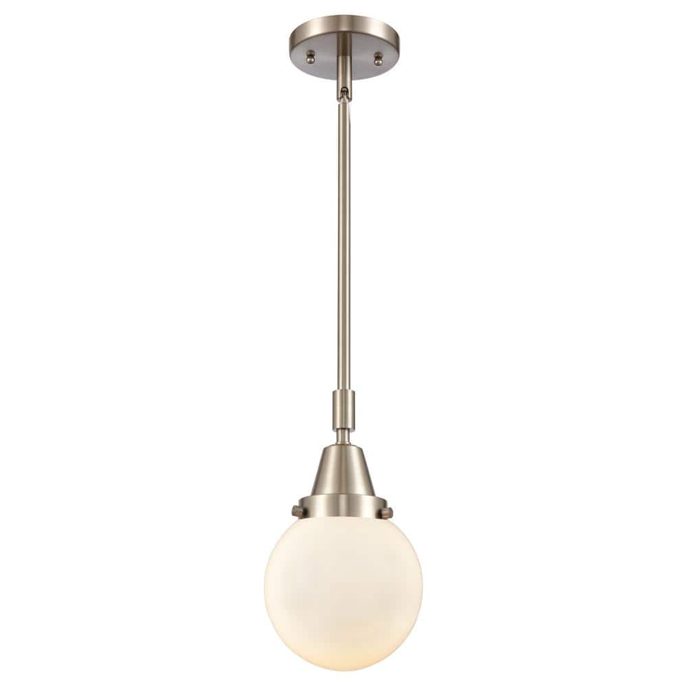 Beacon 100-Watt 1-Light Brushed Satin Nickel Standard Mini Pendant Light with Painted Glass Shade, No Bulbs Included price history on PriceWatchPro