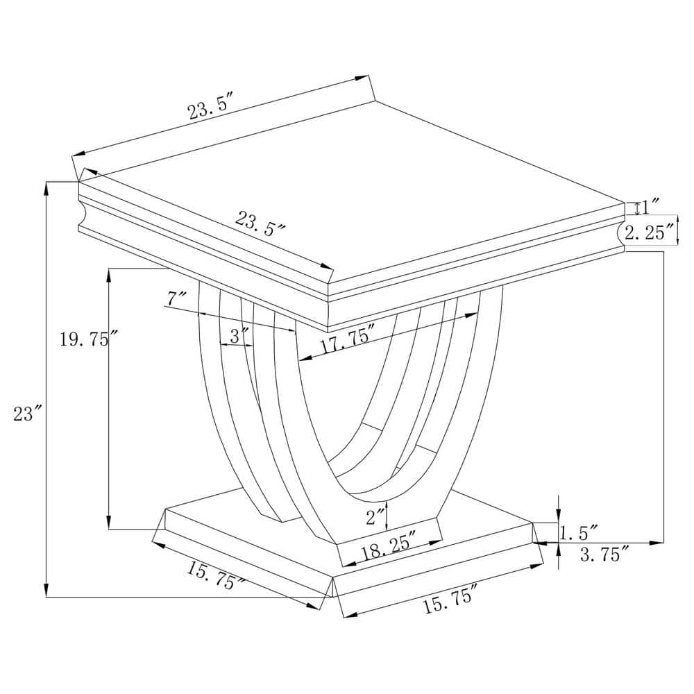 White and Chrome Rectangular Modern End Table
