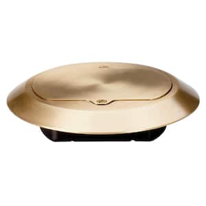 Pass & Seymour Slater 1 Gang Round High Profile Floor Box Cover for All Floors, Brass