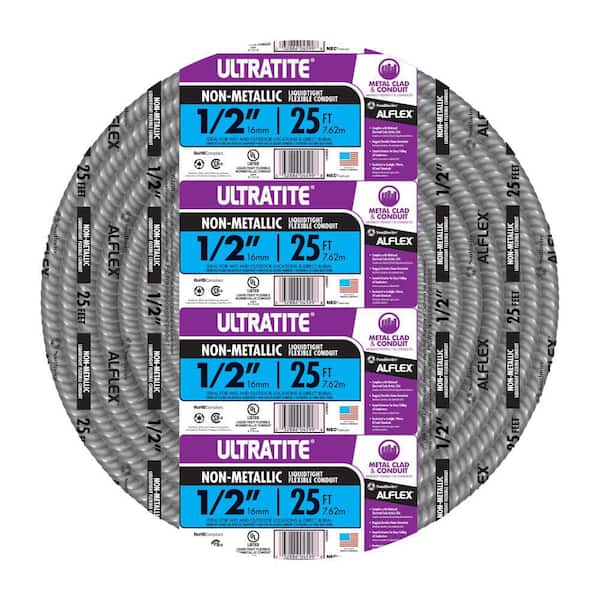 1/2 in. x 25 ft. Ultratite Liquidtight Flexible Non-Metallic PVC Conduit