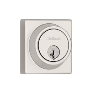 817 Series Satin Nickel Single Cylinder Square Deadbolt Featuring SmartKey Security