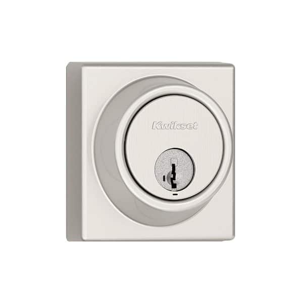 Kwikset 817 Series Satin Nickel Single Cylinder Square Deadbolt Featuring SmartKey Security