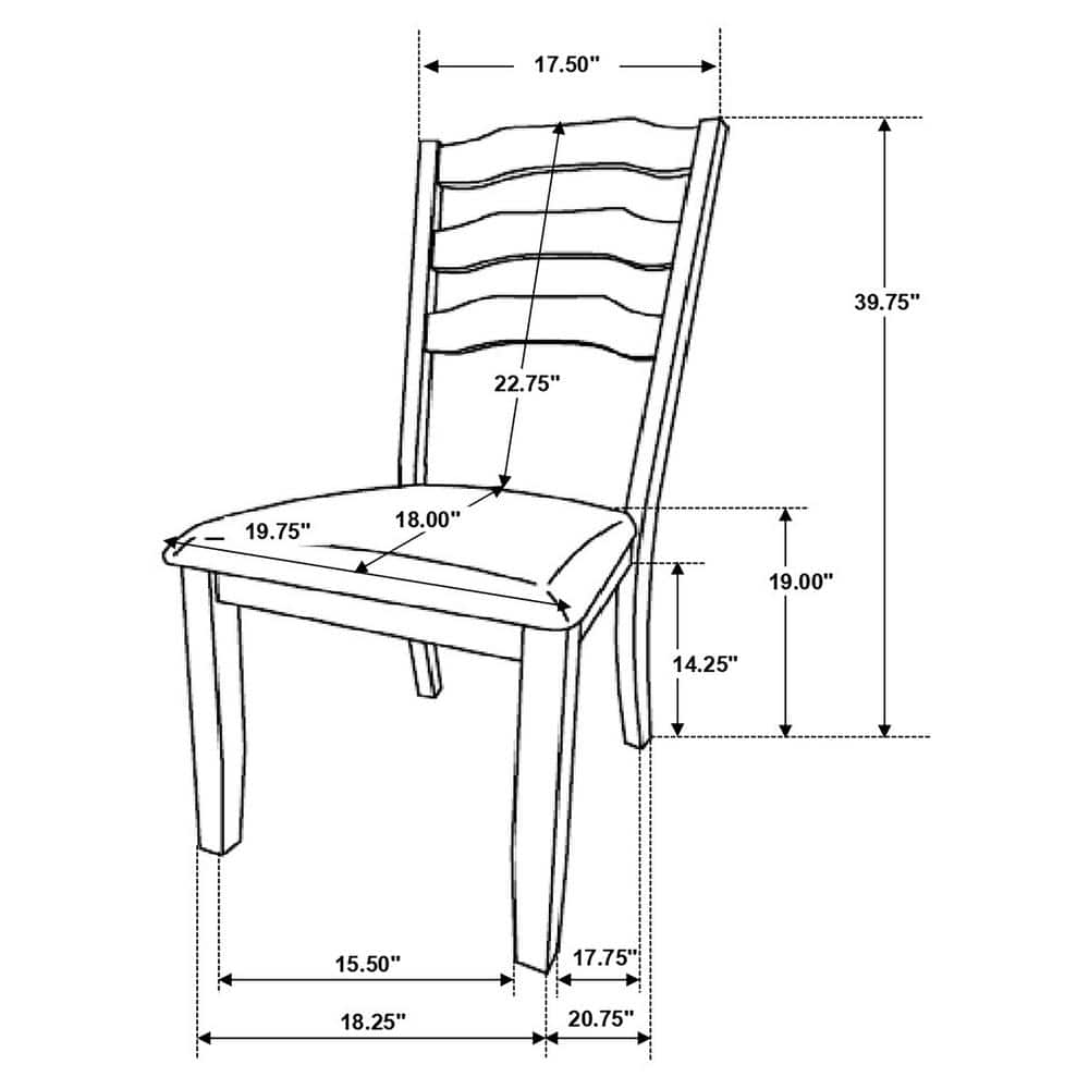 Rustic Cream Ladderback Upholstered Side Chair with Khaki Seat
