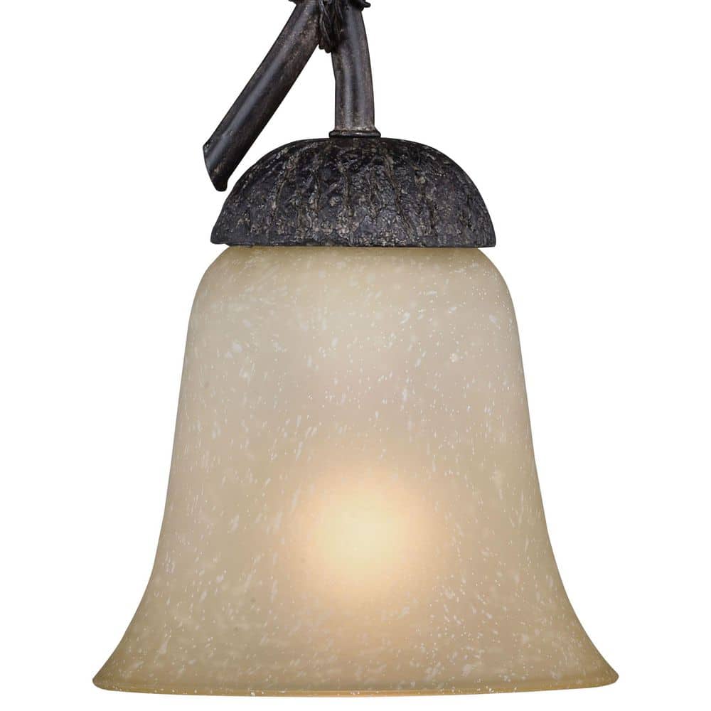 Black Walnut Rustic Glass Mini Pendant Light