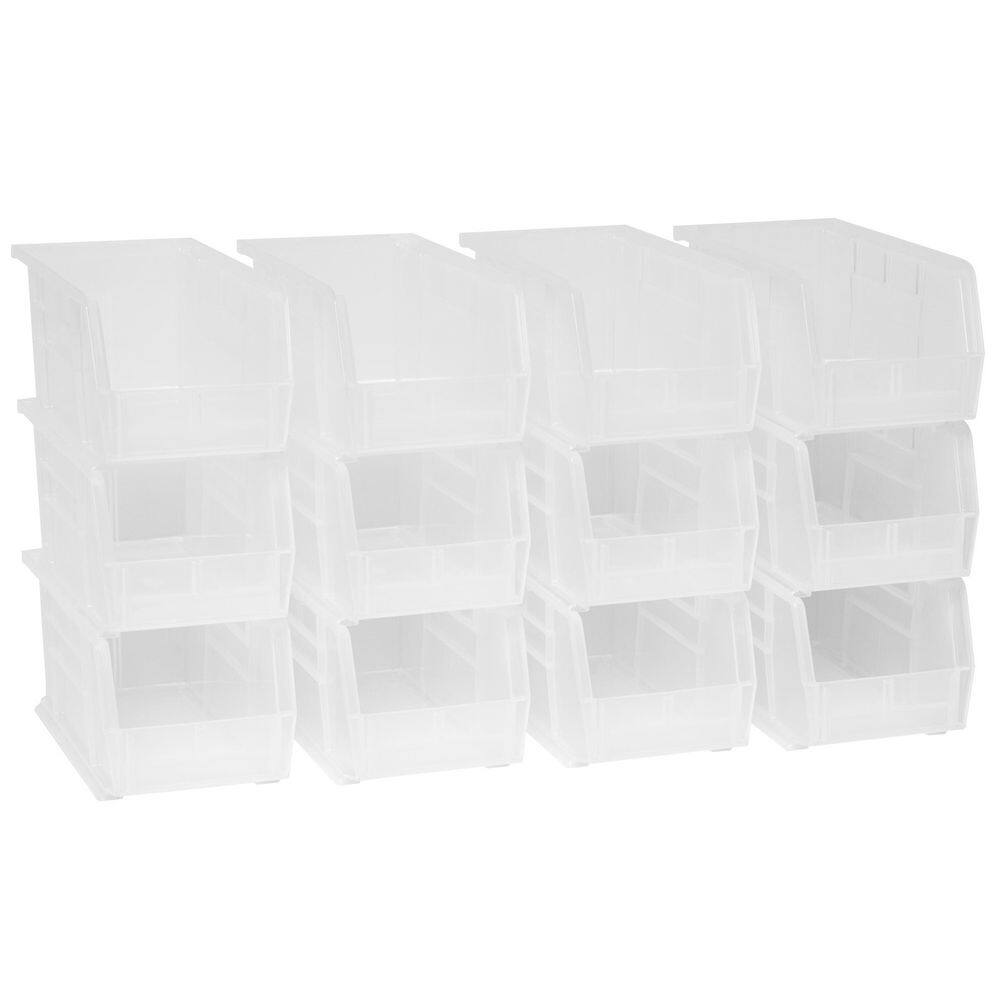30230 Plastic Stackable Storage Bins, 10-7/8 in. x 5-1/2 in. x 5 in. Clear, 12-pack price history on PriceWatchPro