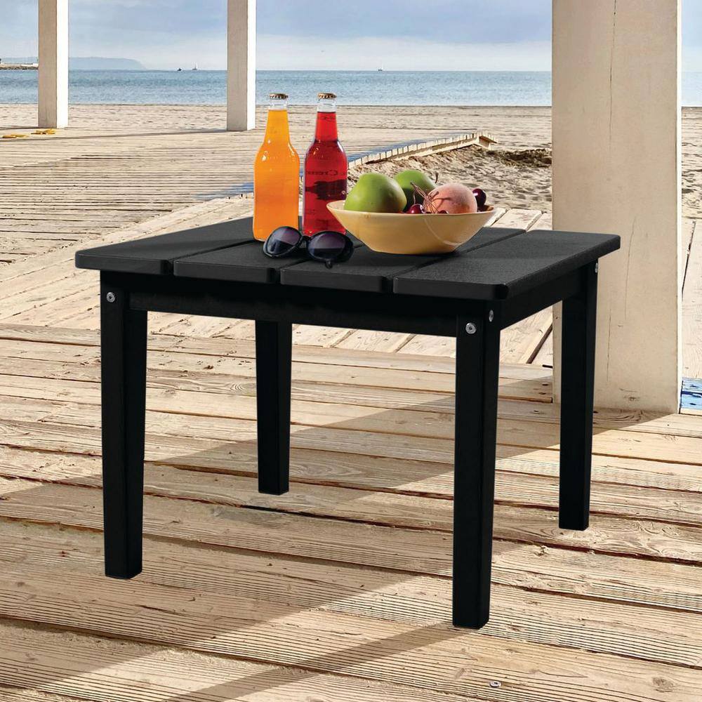 Luxurious Pocono Black Synthetic Wood Side Table