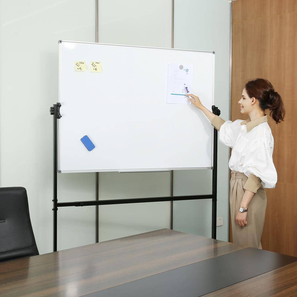 VEVOR 24" x 18" White Magnetic Rolling Freestanding Whiteboard