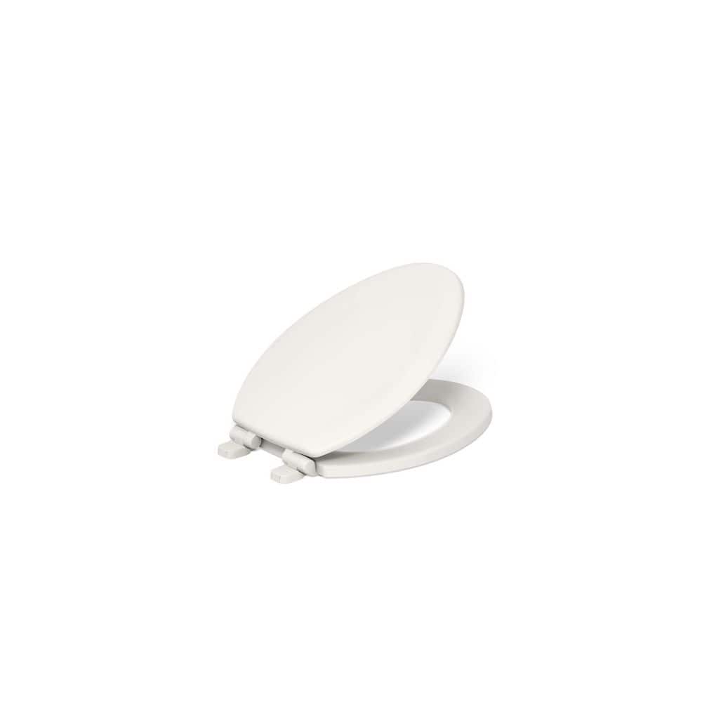 Biscuit Elongated Quiet-Close Wood Toilet Seat