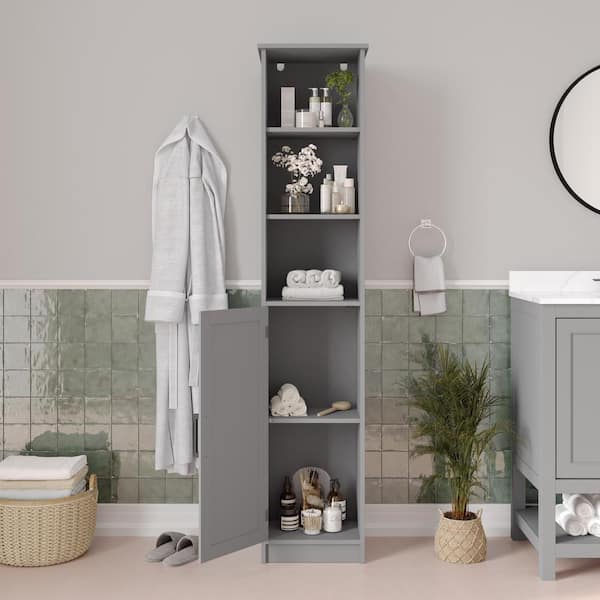 Alaterre Furniture 35-in x 49-in x 9-in White Wood Freestanding Linen Cabinet