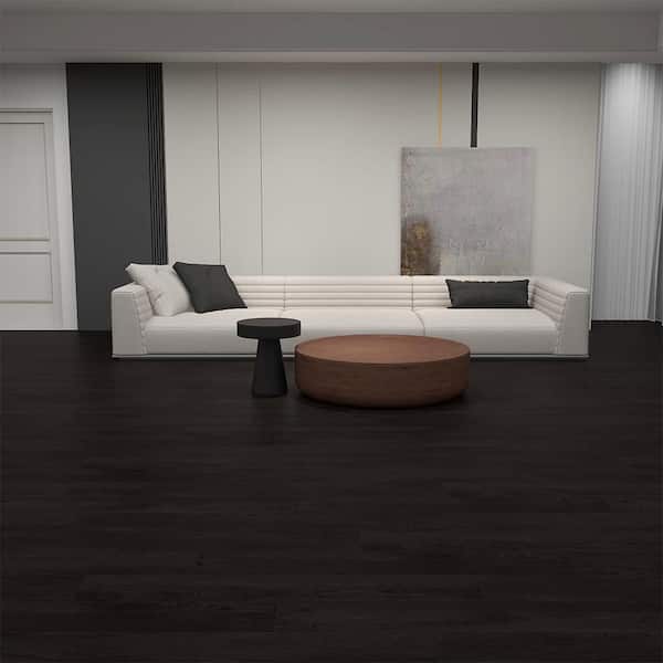 Pefection Charcoal Oak 35 mm T x 12 in. W x 47.25 in. L Waterproof Luxury Vinyl Stair Tread Eased Edge (4 pieces/case)