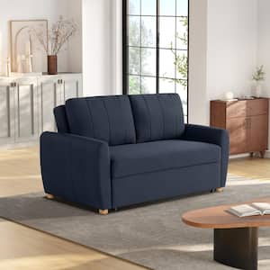 Giles 66.5 Navy Polyester Full Size Sofa Bed