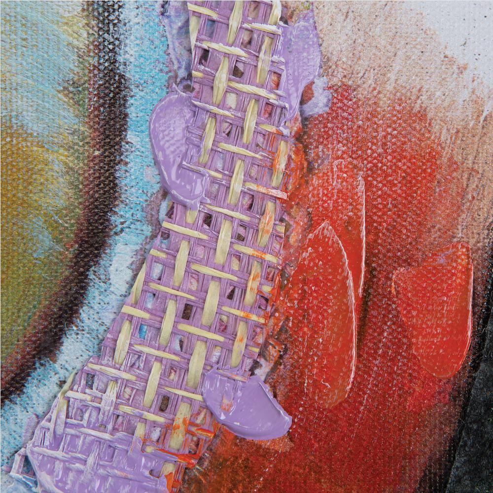 Hipster Froggy Multicolor Acrylic Canvas Painting 40" x 40"