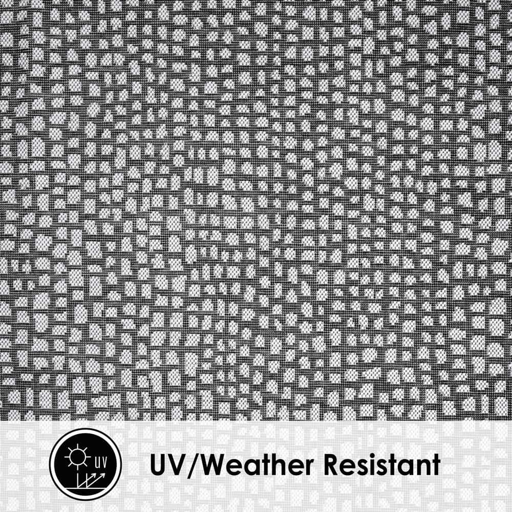 Reversible Black Synthetic 5' x 7' Easy-Care Area Rug