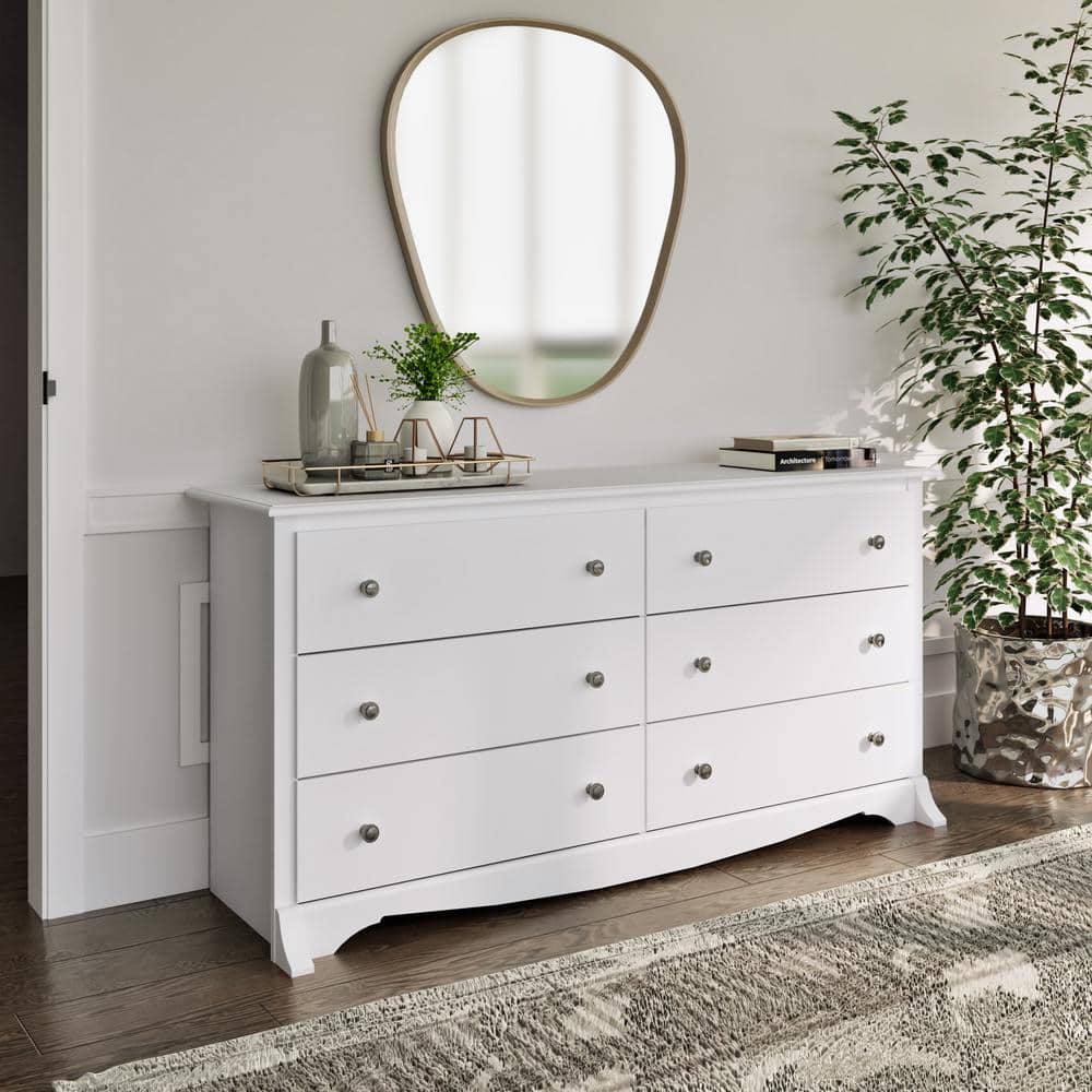 White Monterey 6-Drawer Wooden Dresser