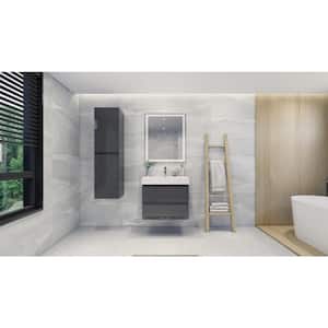 Fortune 30 in. W Bath Vanity in High Gloss Gray with Reinforced Acrylic Vanity Top in White with White Basin
