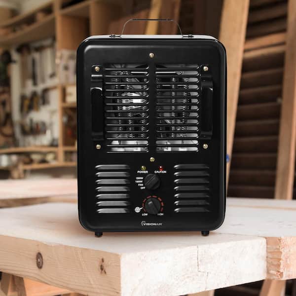 15 in. 1500-Watt/1300-Watt Milkhouse Electric Heater with 3 Prong Power Cord and Wire Heating Element