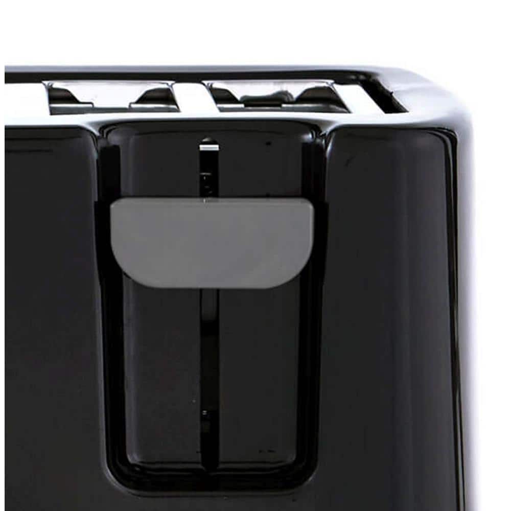 Black Stainless Steel 4-Slice Digital Toaster with Wide Slots